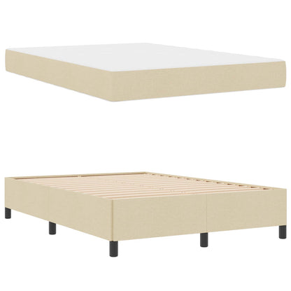 Letto a molle con materasso Crema 140 x 190 cm Tessuto | homemem39