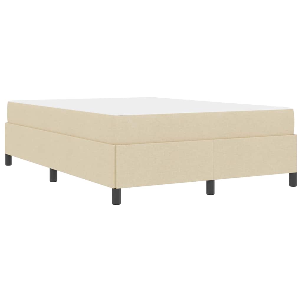 Letto a molle con materasso Crema 140 x 190 cm Tessuto | homemem39