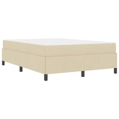 Letto a molle con materasso Crema 140 x 190 cm Tessuto | homemem39