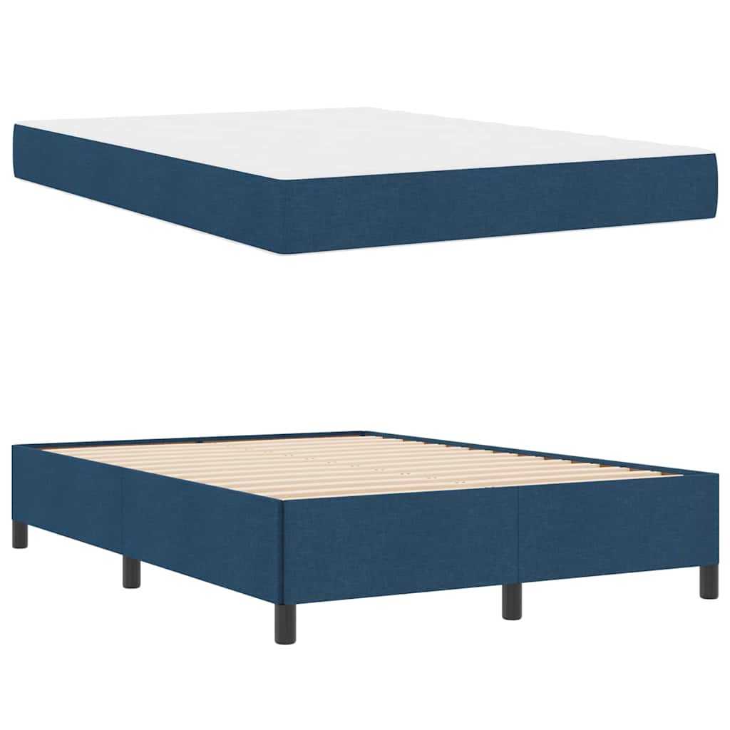 Letto a molle con materasso Blu 140 x 190 cm Tessuto