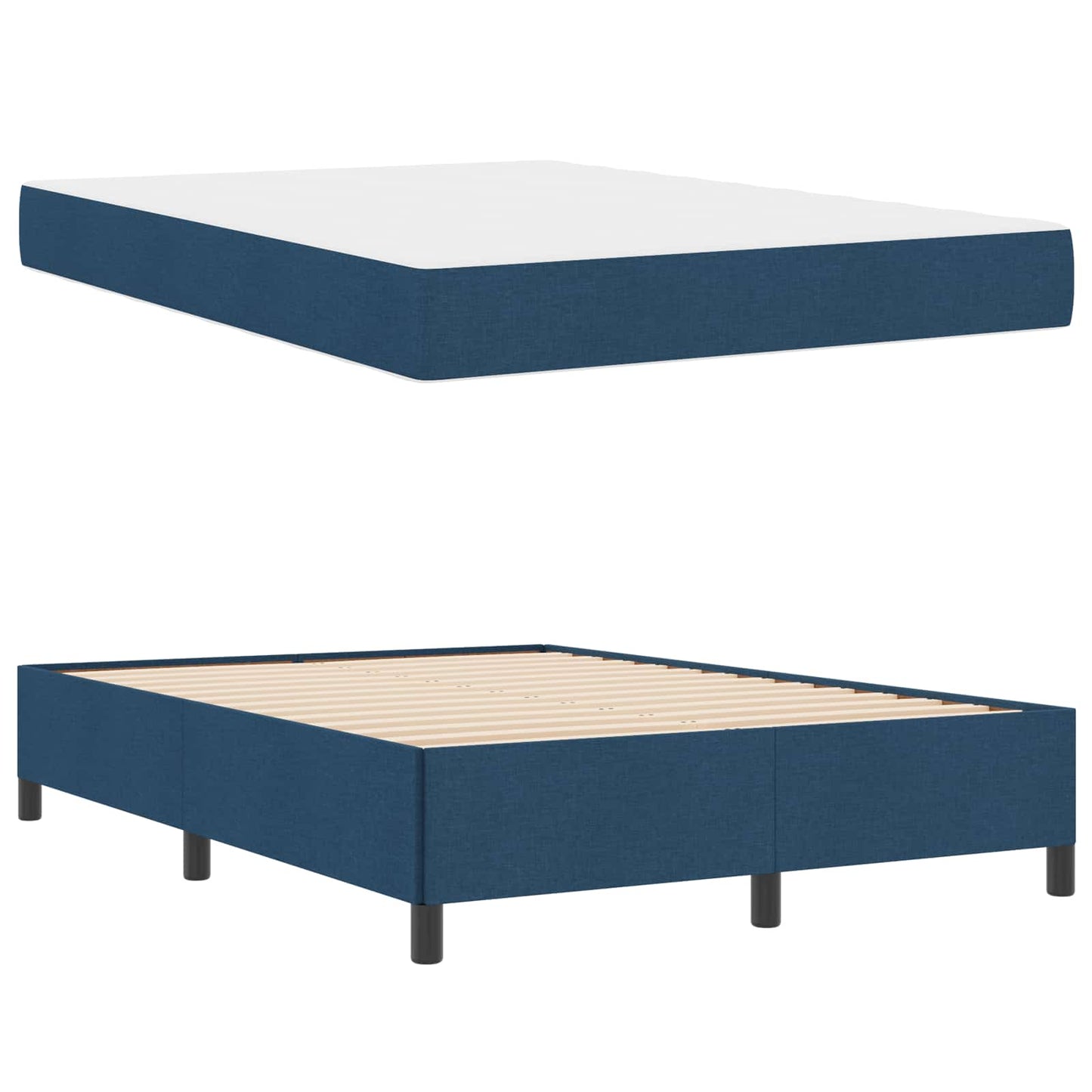 Letto a molle Blu 140 x 200 cm Tessuto | homemem39