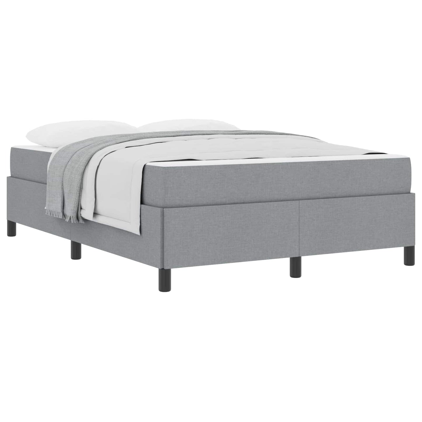 Letto a molle Grigio chiaro 160 x 200 cm Tessuto