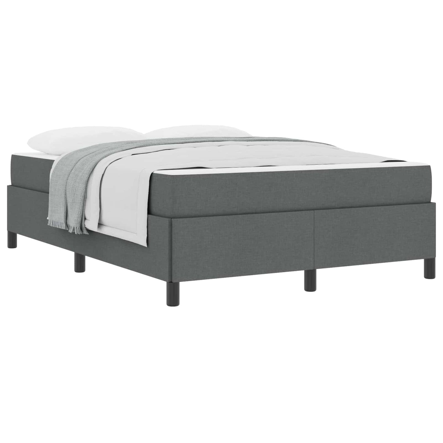Letto a molle Grigio scuro 160 x 200 cm Tessuto