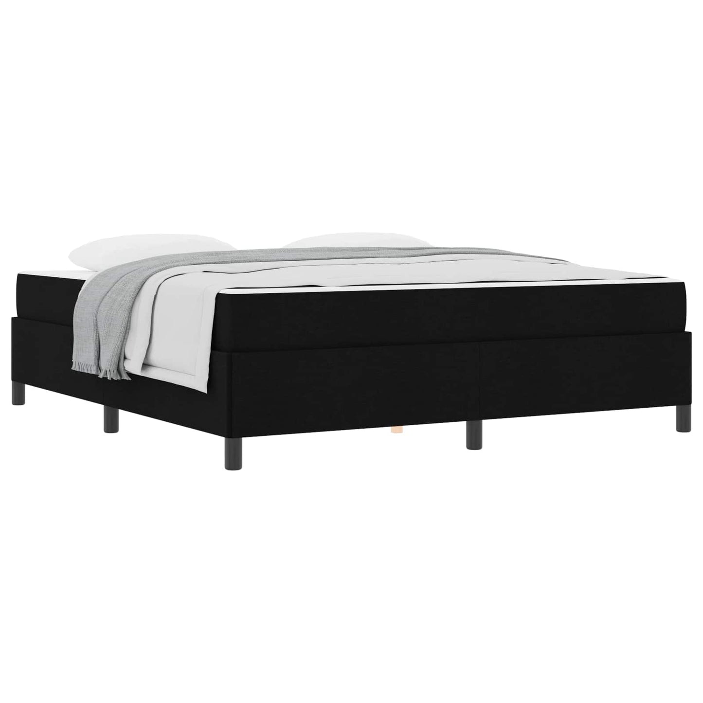 Letto a molle Nero 180 x 200 cm Tessuto
