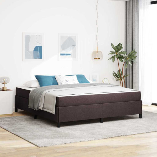 Letto a molle Marrone Scuro 180 x 200 cm Tessuto