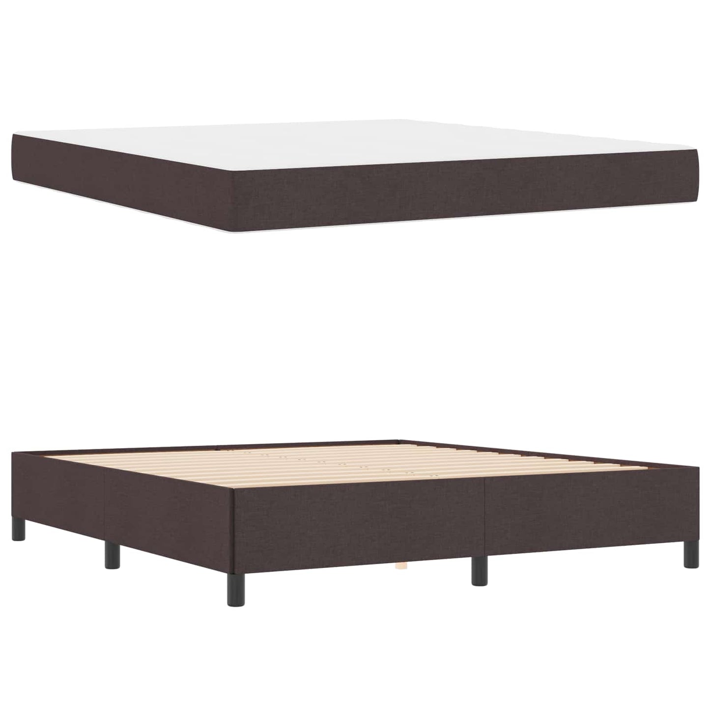 Letto a molle Marrone Scuro 180 x 200 cm Tessuto | homemem39