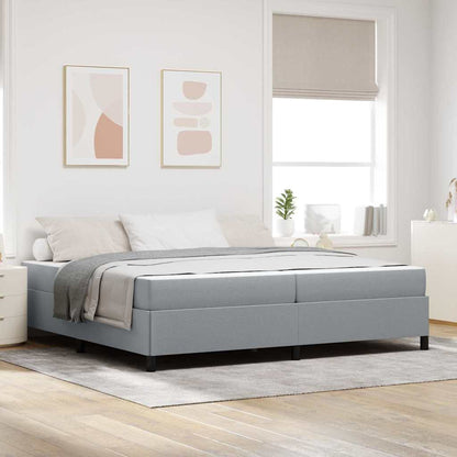 Letto a molle Grigio chiaro 200 x 200 cm Tessuto