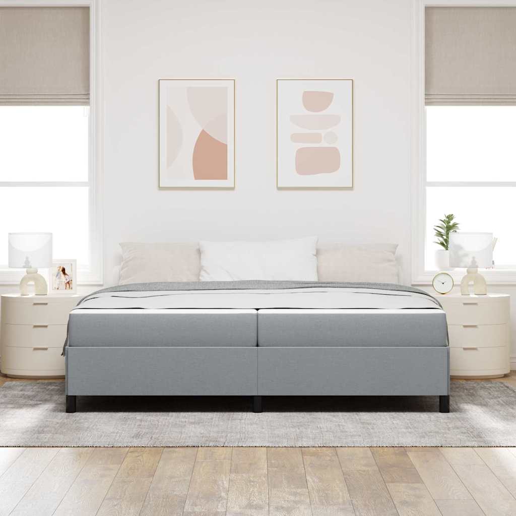 Letto a molle Grigio chiaro 200 x 200 cm Tessuto