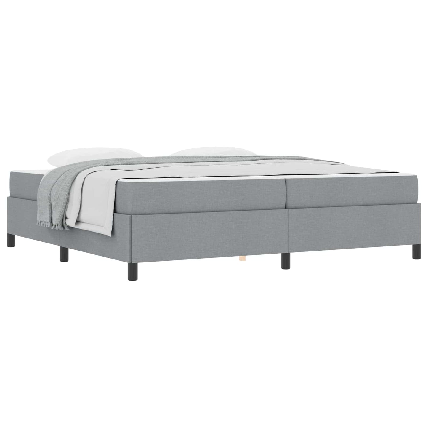 Letto a molle Grigio chiaro 200 x 200 cm Tessuto