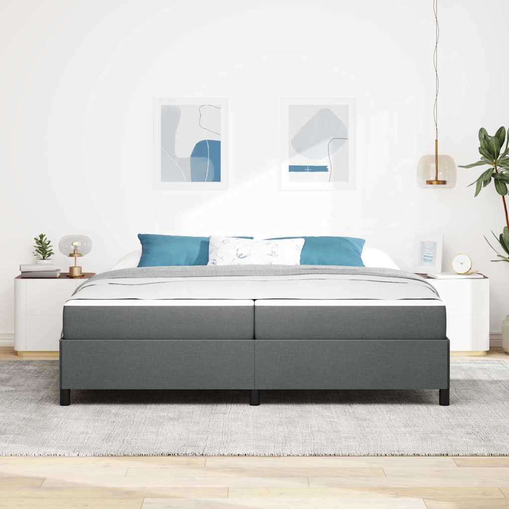 Letto a molle Grigio scuro 200 x 200 cm Tessuto