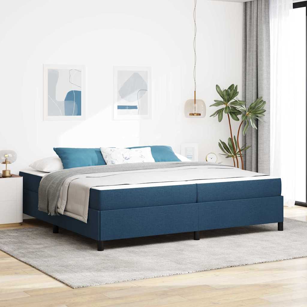 Letto a molle con materasso Blu 200 x 200 cm Tessuto | homemem39