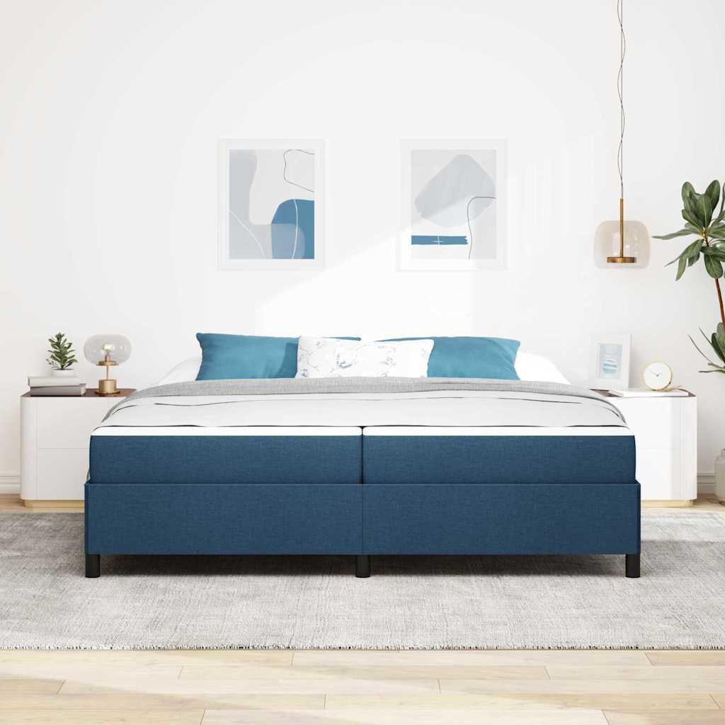 Letto a molle con materasso Blu 200 x 200 cm Tessuto | homemem39