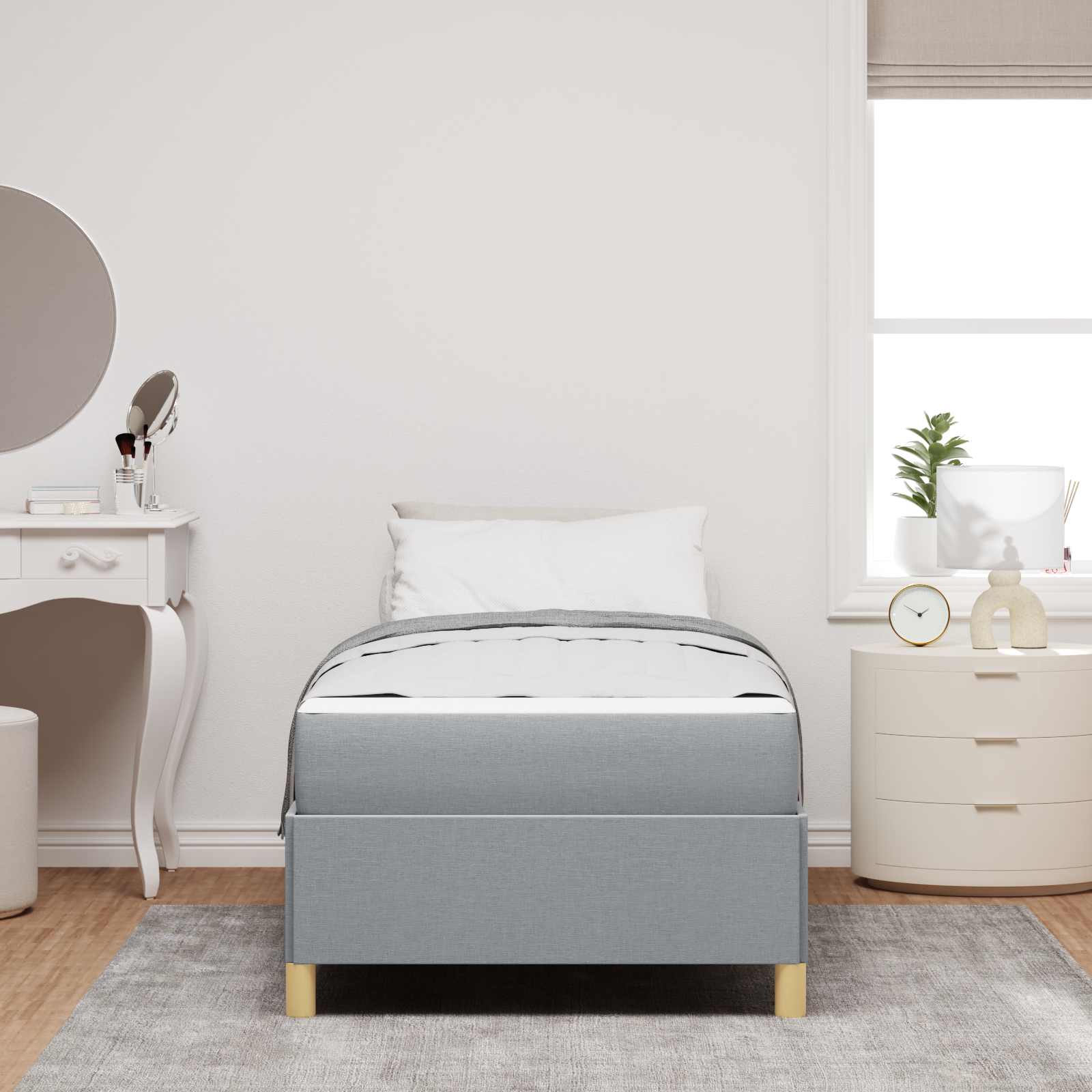 Struttura del letto Grigio chiaro 80 x 200 cm Tessuto | homemem39