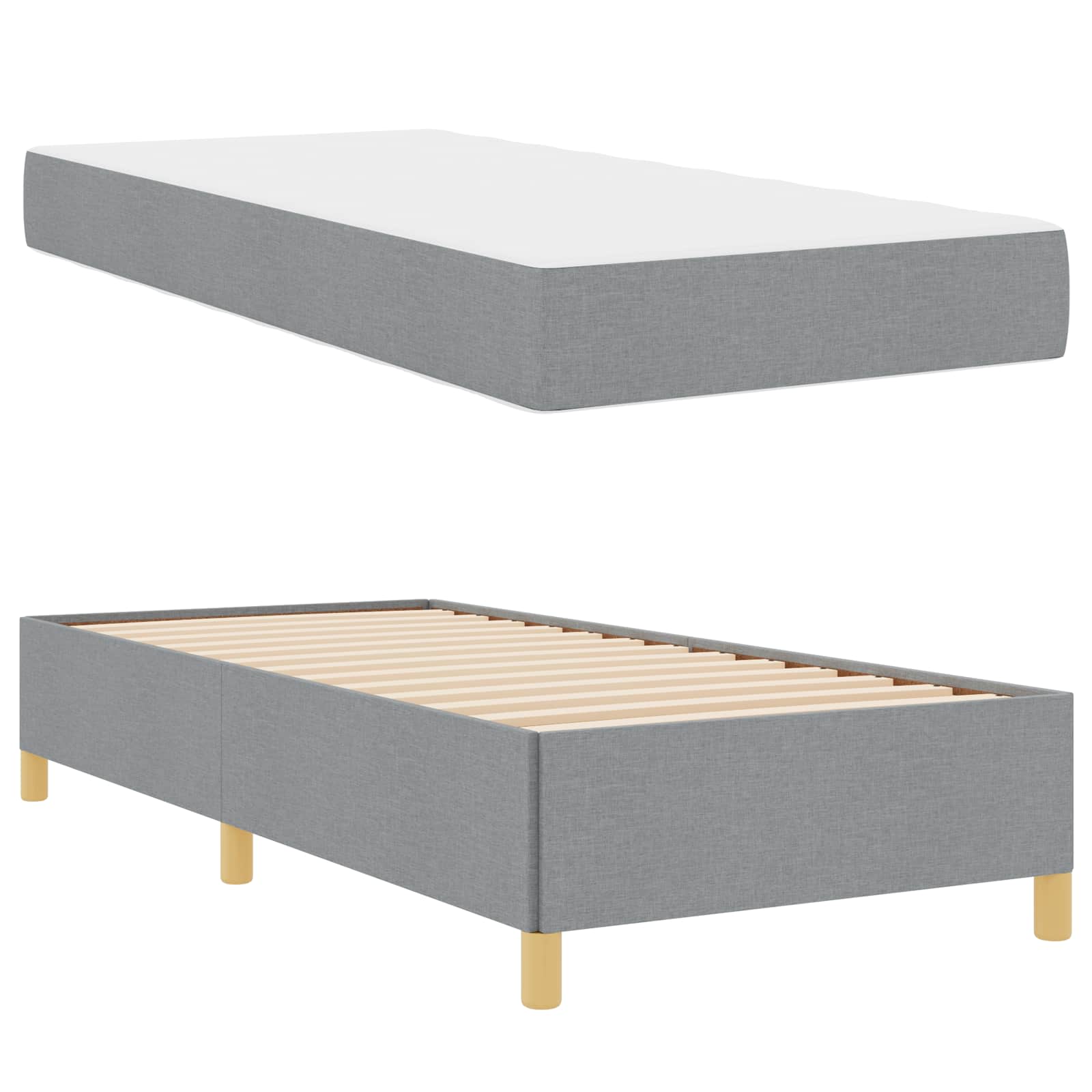Struttura del letto Grigio chiaro 80 x 200 cm Tessuto | homemem39