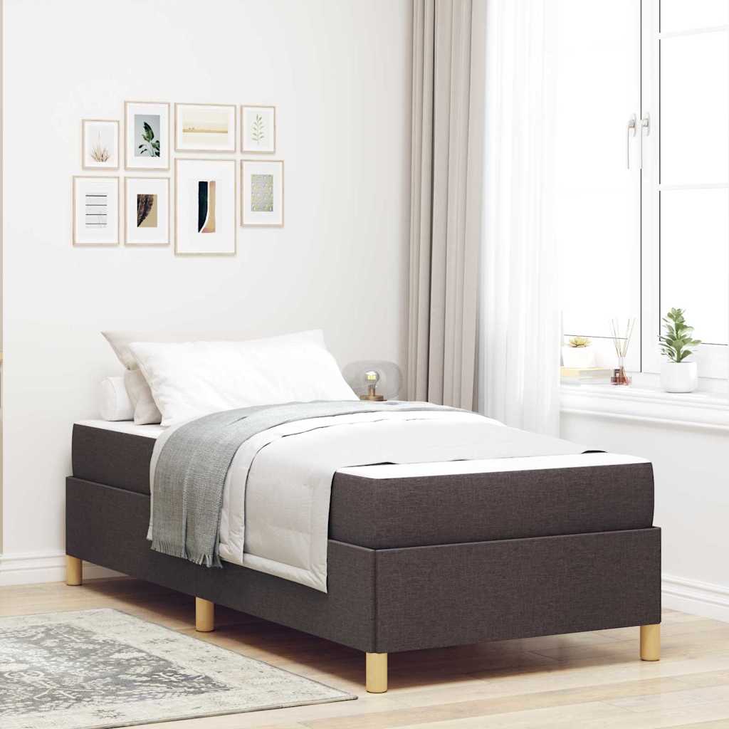 Struttura del letto Marrone Scuro 90 x 190 cm Tessuto | homemem39
