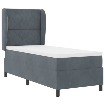 Letto a molle con testiera Grigio scuro 200 x 80 cm Velluto | homemem39