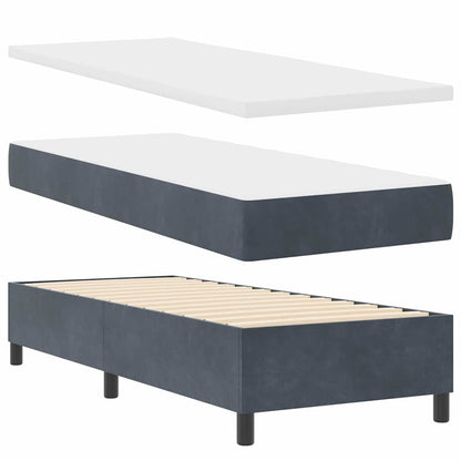 Letto a molle con testiera Grigio scuro 200 x 80 cm Velluto | homemem39