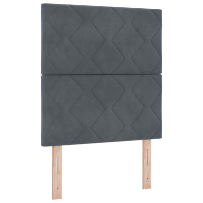 Letto a molle con testiera Grigio scuro 200 x 80 cm Velluto | homemem39