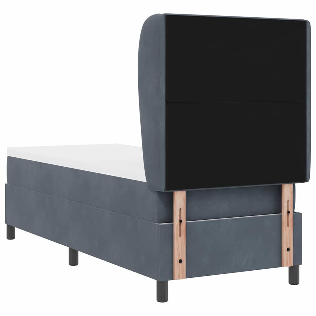 Letto a molle con testiera Grigio scuro 200 x 80 cm Velluto | homemem39