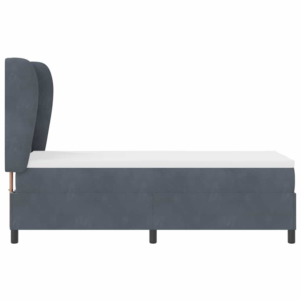 Letto a molle con testiera Grigio scuro 200 x 80 cm Velluto | homemem39