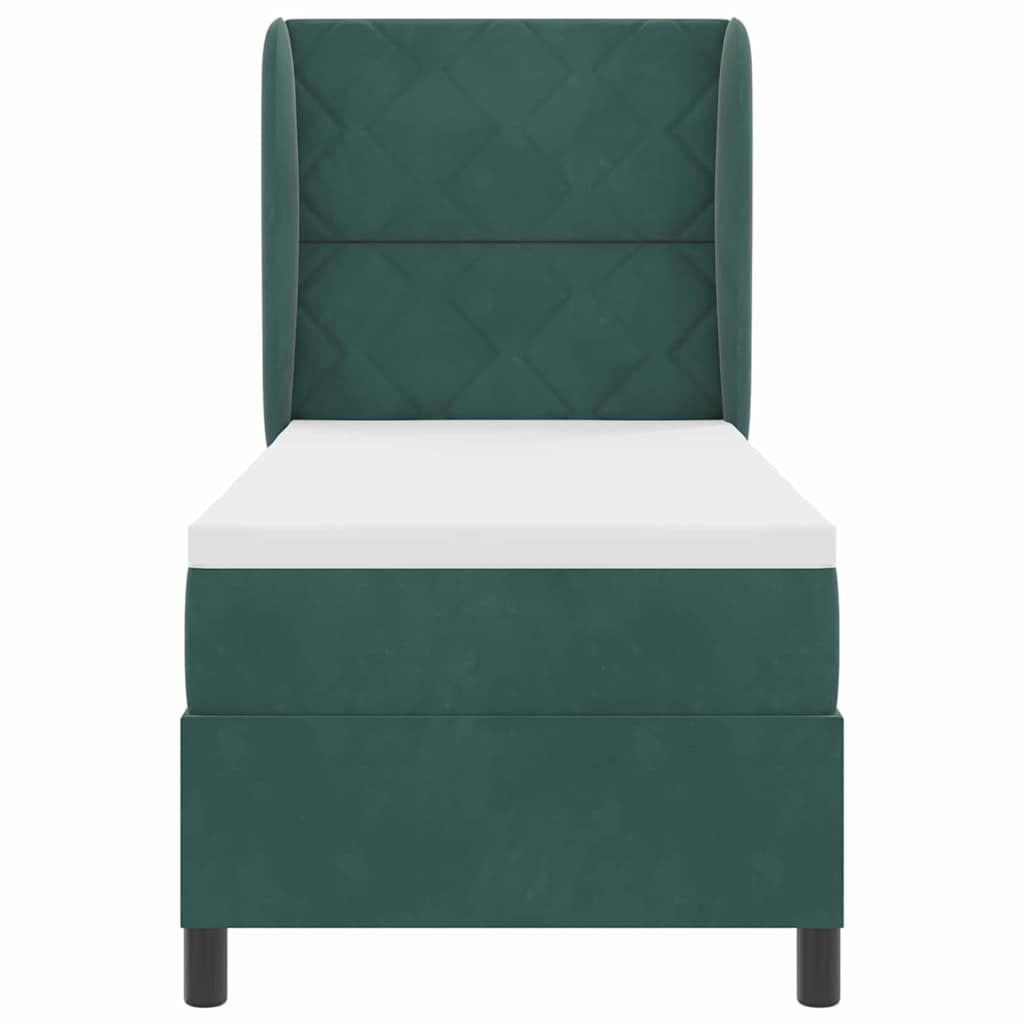 Letto a molle con testiera Verde Scuro 200 x 80 cm Velluto | homemem39