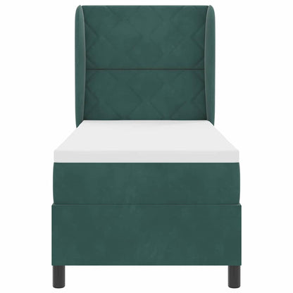 Letto a molle con testiera Verde Scuro 200 x 80 cm Velluto | homemem39