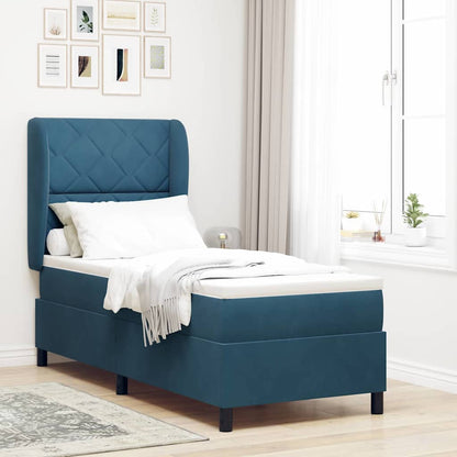 Letto a molle con testiera Blu Scuro 200 x 80 cm Velluto | homemem39