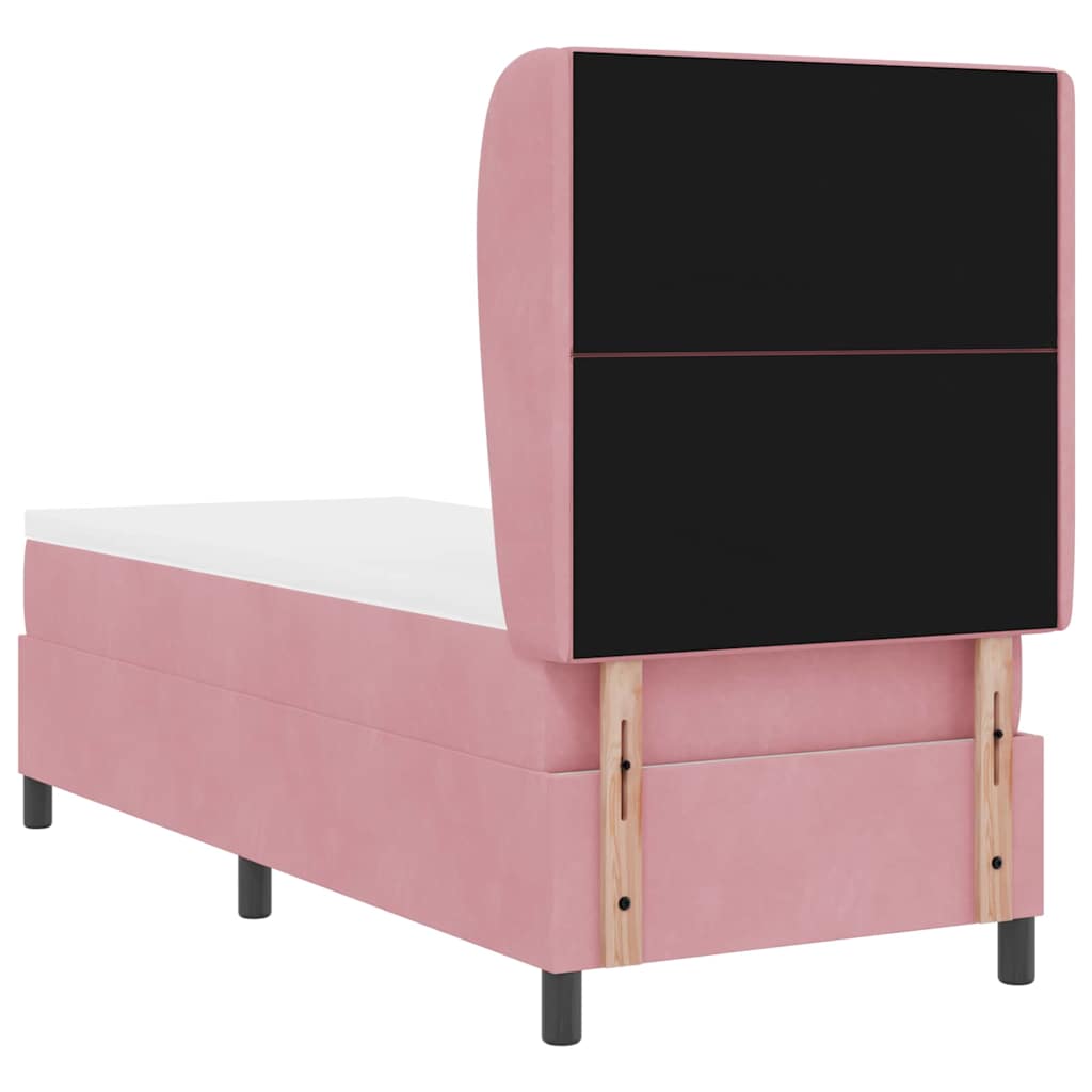 Letto a molle con testiera Rosa 200 x 80 cm Velluto | homemem39