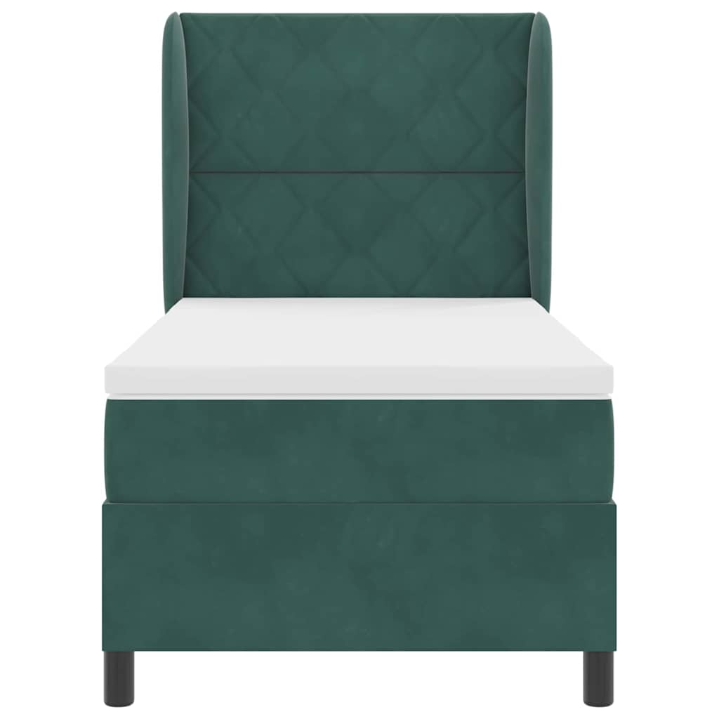 Letto a molle con testiera Verde Scuro 190 x 90 cm Velluto | homemem39