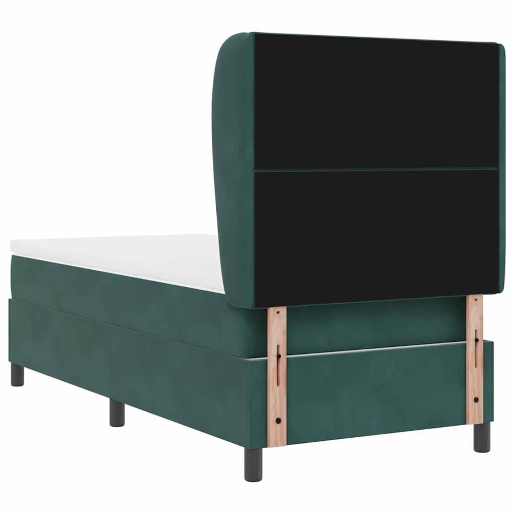 Letto a molle con testiera Verde Scuro 200 x 100 cm Velluto | homemem39