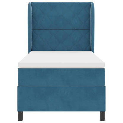 Letto a molle con testiera Blu Scuro 200 x 100 cm Velluto | homemem39