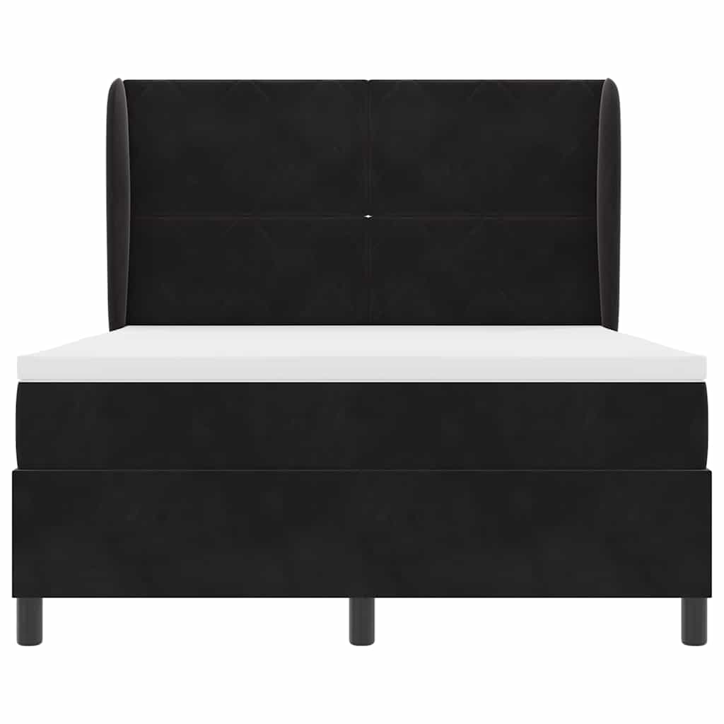 Letto a molle con testiera Nero 190 x 140 cm Velluto | homemem39