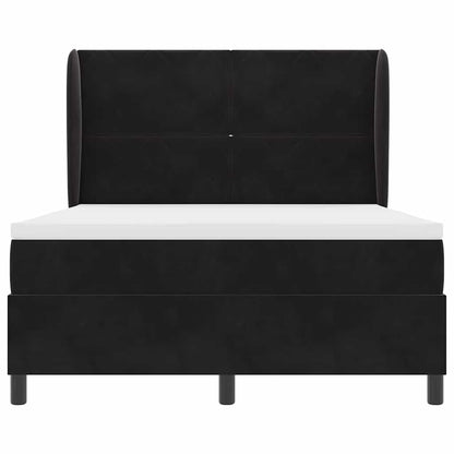 Letto a molle con testiera Nero 190 x 140 cm Velluto | homemem39