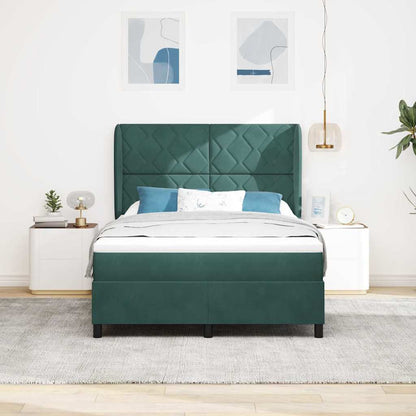 Letto a molle con testiera Verde Scuro 190 x 140 cm Velluto | homemem39