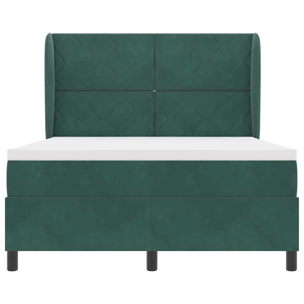 Letto a molle con testiera Verde Scuro 200 x 140 cm Velluto | homemem39
