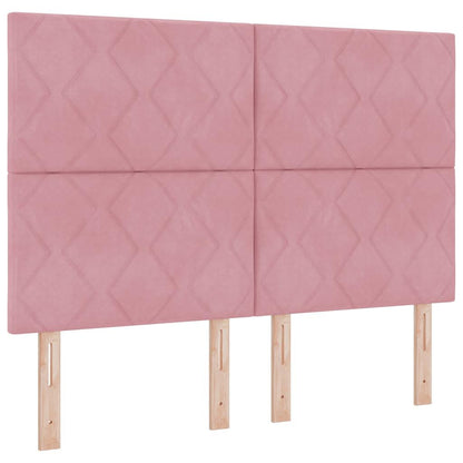 Letto a molle con testiera Rosa 200 x 140 cm Velluto | homemem39