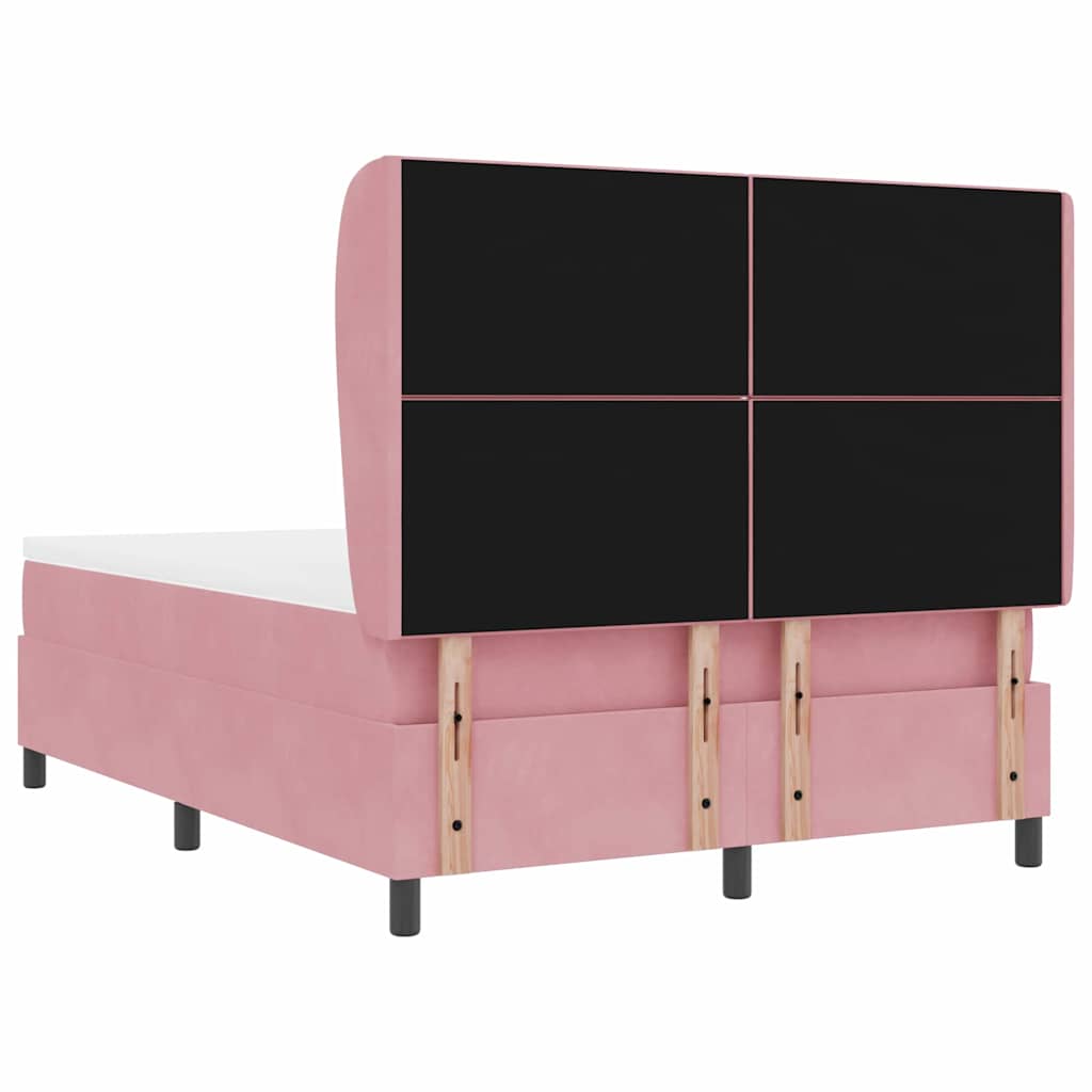 Letto a molle con testiera Rosa 200 x 140 cm Velluto | homemem39