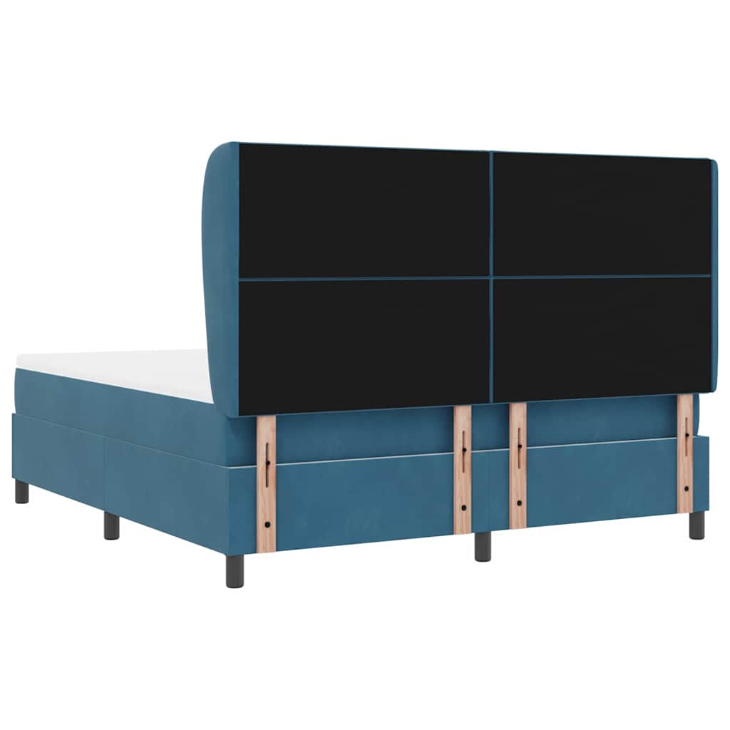 Letto a molle con testiera Blu Scuro 200 x 180 cm Velluto | homemem39