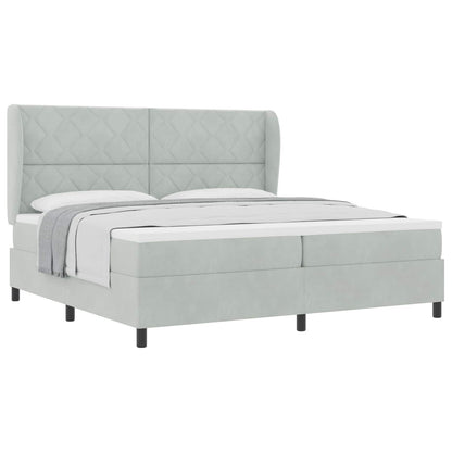 Letto a molle Grigio chiaro 200 x 200 cm Poliestere
