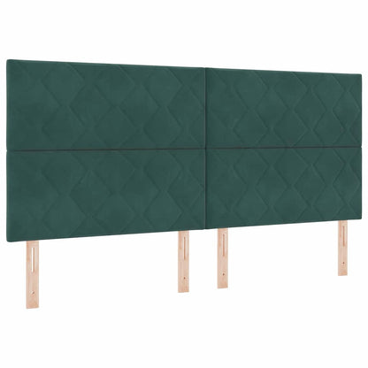 Letto a molle con testiera Verde Scuro 200 x 200 cm Velluto | homemem39