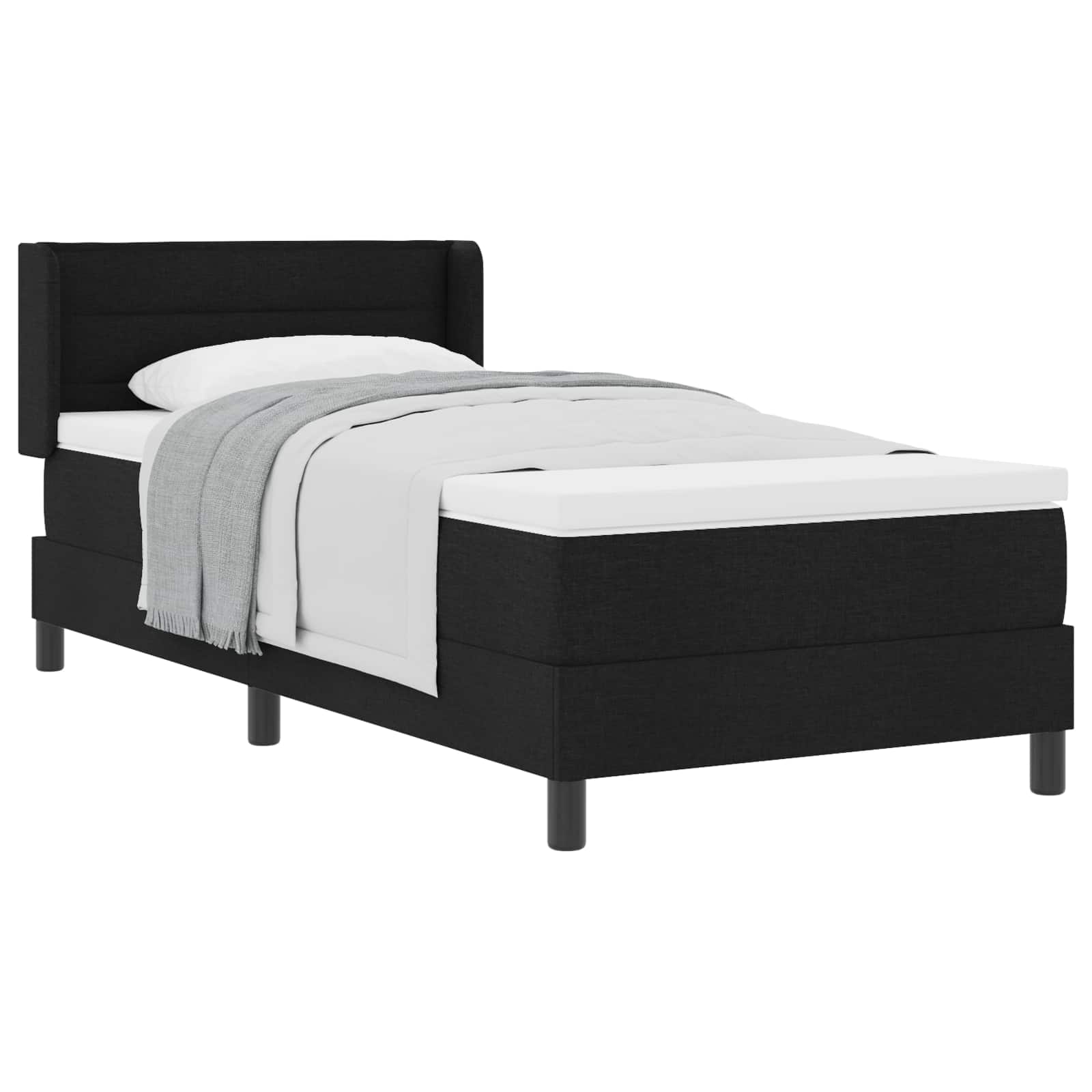 Letto a molle con testiera Nero 200 x 80 cm Tessuto | homemem39