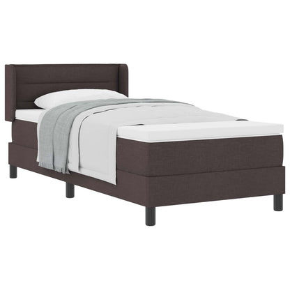Letto a molle con testiera Marrone Scuro 200 x 80 cm Tessuto | homemem39