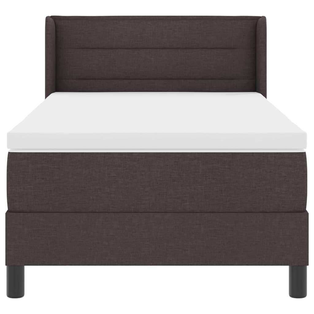 Letto a molle con testiera Marrone Scuro 200 x 80 cm Tessuto | homemem39