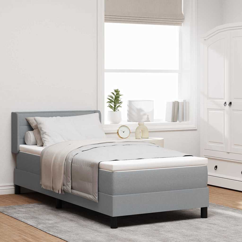 Letto box spring con materasso Grigio chiaro 90 x 190 cm
