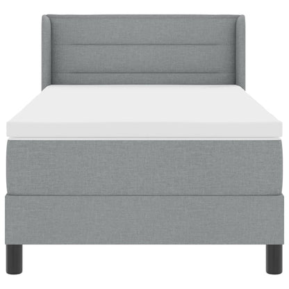 Letto a molle con testiera Grigio chiaro 190 x 90 cm Tessuto | homemem39