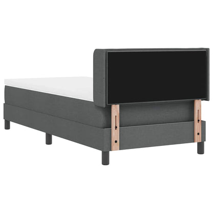 Letto a molle con cuscino Grigio scuro 190 x 90 cm Tessuto | homemem39