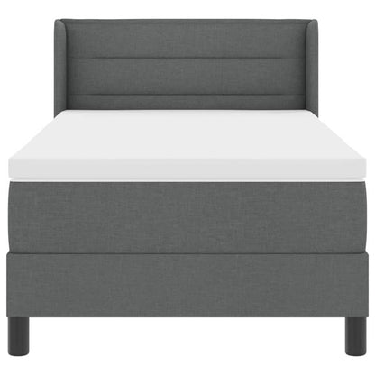 Letto a molle con cuscino Grigio scuro 190 x 90 cm Tessuto | homemem39
