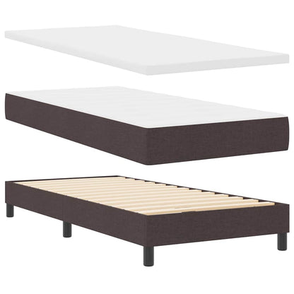 Letto a molle con testiera Marrone Scuro 190 x 90 cm Tessuto | homemem39