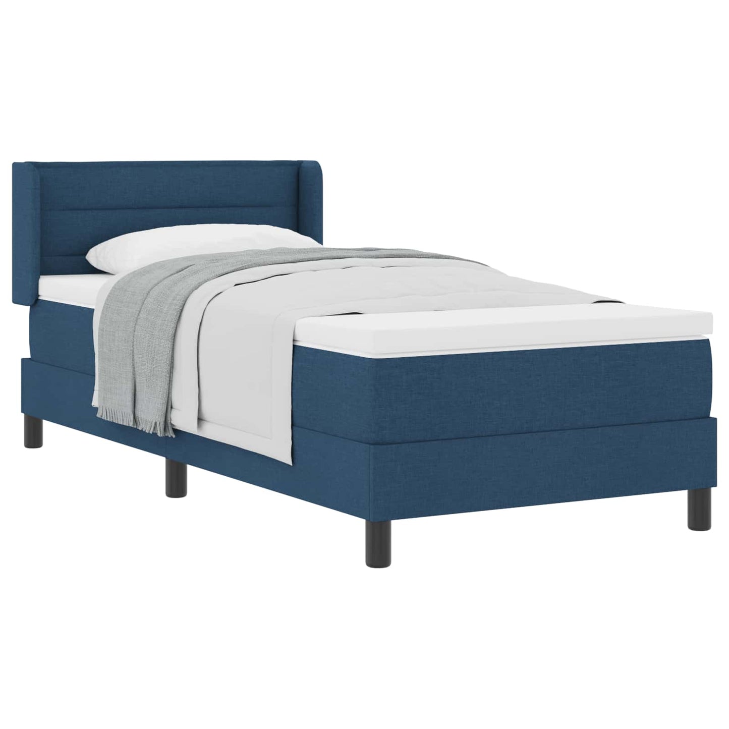 Letto a molle con testiera Blu 190 x 90 cm Tessuto | homemem39