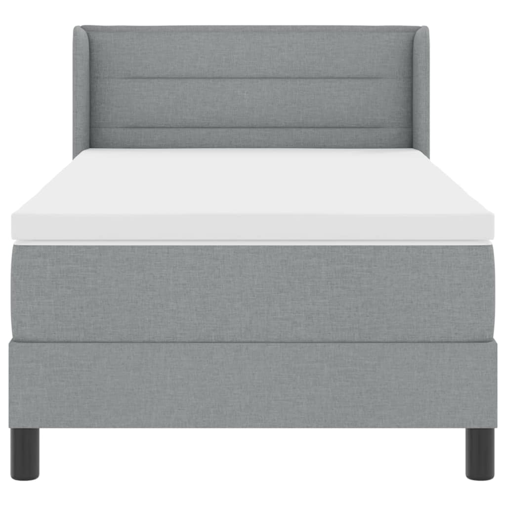 Letto a molle con testiera Grigio chiaro 200 x 90 cm Tessuto | homemem39